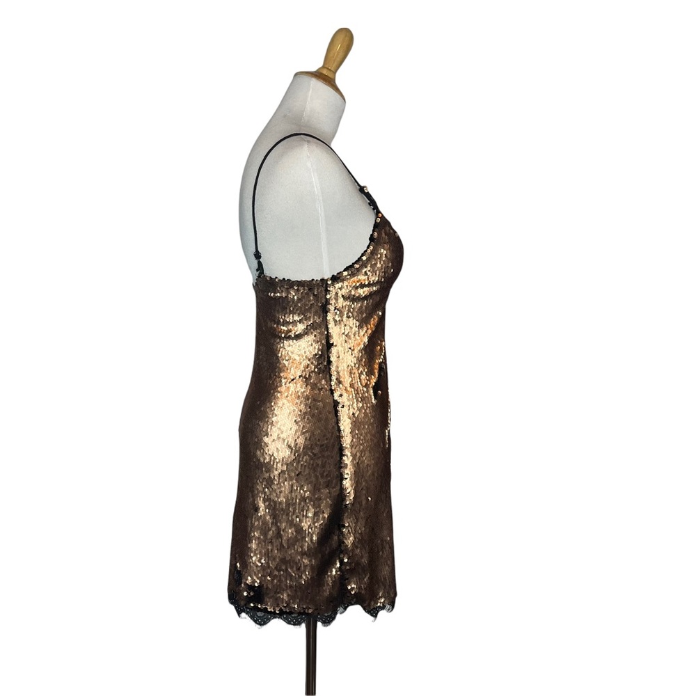Last Chance….Free People Seeing Double Metallic Sequin Slip Dress xs - Picture 7 of 15
